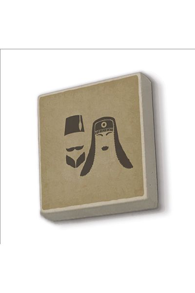 Sadrazam Ottoman Women & Men Icon Printed Natural Stone Magnet (5 X 5 Krt-108)