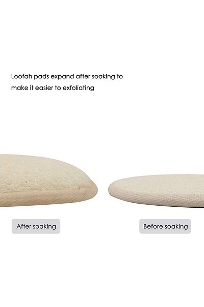 DELPI Exfoliating sponge, 2 pieces, natural loofah fibers, Beige, 16 x 11 cm