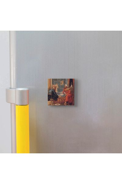 Sadrazam Chess Players Printed Natural Stone Magnet (5 X 5 Krt-132)