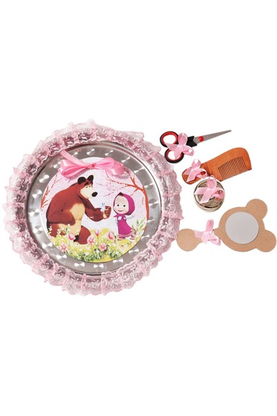 Recostore Tava mot cu Masha si Ursul , 30 cm, roz, 6 piese,REC1969/38