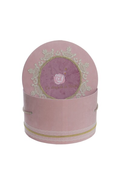 Recostore Cutie catifea transport trusou, Lebada, roz pudrat, REC3006