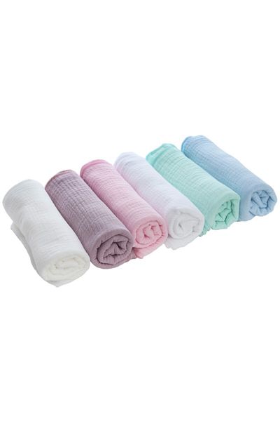 Recostore Set 6 pleduri din MUSELINA, multicolor, 70x70 cm, REC3033