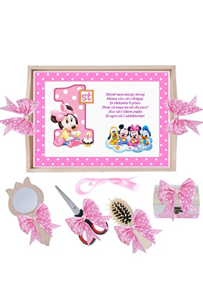 Recostore Tava mot fete, Tip Minnie Mouse, roz, 6 piese, 35x20 cm, REC1967/296