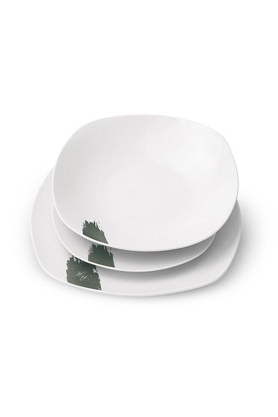 Berlinger Haus Set de farfurii din porțelan, 18 piese, verde mat, BH 10205