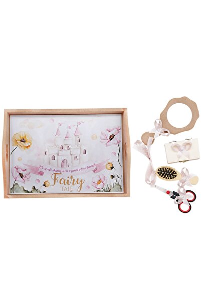 Recostore Tava mot fete, cu Castel 6 piese, roz pudrat, 35x20 cm, REC1967/80