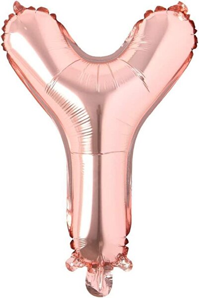 DOĞA PARTİ EVİ بالون فويل ذهبي وردي بحرف Y مقاس 16 بوصة 40 سم