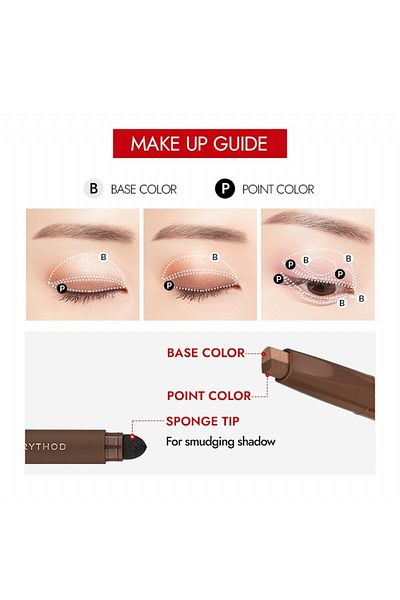 Merythod Twotone Shadow 08 Rustic Brown - Double Tone, Sponge Eyeshadow Pen
