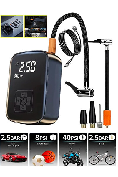 nextbuy Mini Kablosuz Dijital Taşınabilir Kompresör Araç Lastik Top Şişirme P...