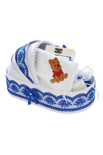 Recostore Trusou tip landou , brodat cu Winnie The Pooh, albastru electric, 8 piese, REC5005/9