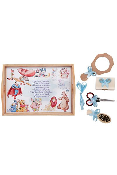 Recostore Tava mot baieti cu personaje disney, 6 piese, bleu, 35x20 cm, REC19...