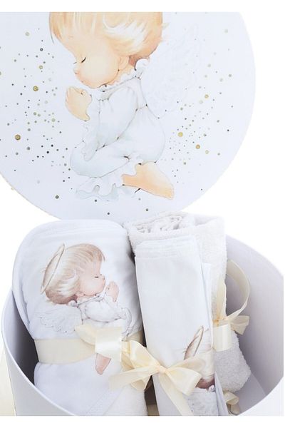Recostore Cutie trusou botez, Ingeras, culoare ivoire, 8 piese, REC2520
