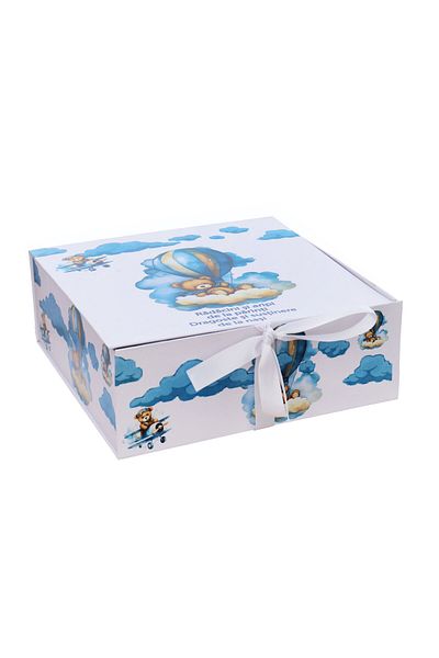 Recostore Trusou botez, 8 piese, cu Ursuletul cu baloane, bleu, REC3077