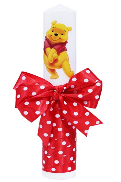 Recostore Κηροπήγιο βάπτισης, με σχέδιο Winnie-the-Pooh και κόκκινη κορδέλα, ...