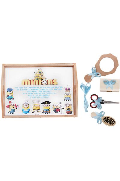 Recostore Tava mot, Minions cu meserii, 6 piese, bleu, 35x20 cm, REC1967/62