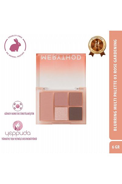 Merythod Versatile Blush & Eyeshadow Palette with Matte, Shimmer and Glitter-Blurring Multi Palette 03 Rose Gardening