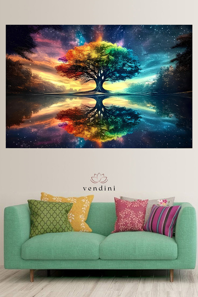 Vendini Kaliteli Kumaş, Canlı Renkler Duvar Halısı Duvar Örtüsü Wall Tapestry