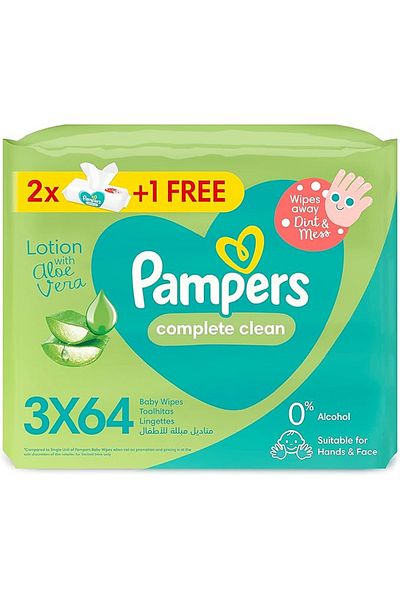 Pampers Pampers Baby Wipes, Clean & Fresh, 2+1, 192 Wipes