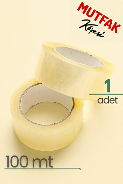 Mutfak Köşesi 1 Paket Şeffaf Bant 100 Metre, Koli Bandı, 45mm X 100m