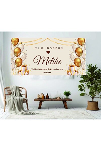 Home Kişiye Özel Doğum Günü Happy Birthday Afiş Duvar Pankart 180x90 cm