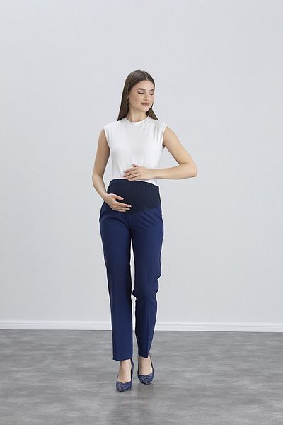LİYACA Pregnant Pipe Leg Fabric Pants with Adjustable Waist