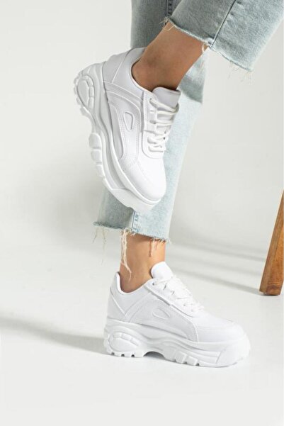 Ayax Beyaz Yüksek Taban Günlük Kadın Sneaker