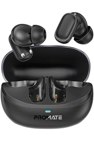 Promate TWS Earbuds With 6Hrs Playtime, HD Microphone for Immaculate Calls, IntelliTouch Controls, I