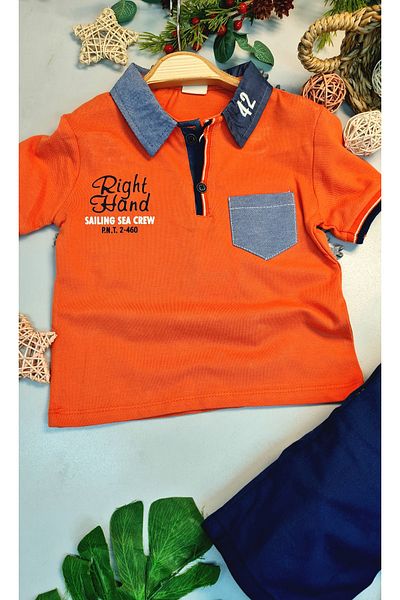 CemBebe Boy's Holiday Jeans Linenshorts Lagos Suit with Lake