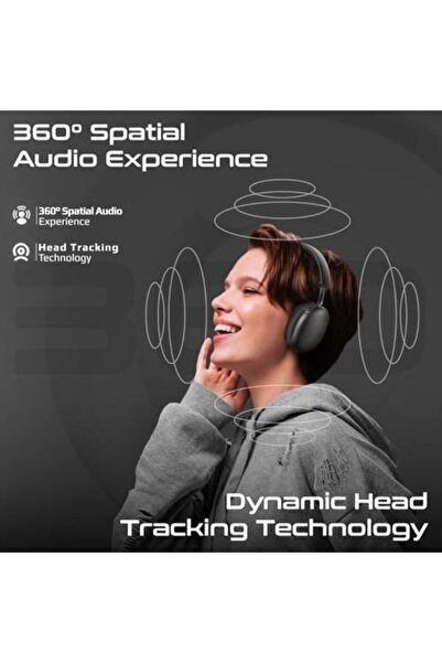 Promate High-Fidelity Over-Ear Wireless Headphones with Dynamic Head Tracking, Advanced Hybrid Active