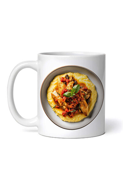 OEM Cană albă personalizată, Polenta cu pui, Inovatix®. 330ml