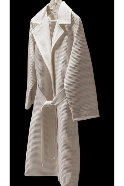Madame Coco Μπουρνούζι Blois 100% βαμβακερό Unisex Μπεζ L/XL Πολυτελής συλλογή Γρήγορο στέγνωμα, απαλό και απορροφητικό