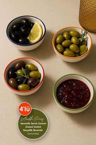 Anadolu Saray 4 Pcs Color Changing Nordic Ceramic Bowls Set Ceramic Serving and Presentation Bowl