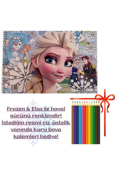 booddie Picture Notebook 17 cm *24 cm Frozen Elsa Frozen Small Size 15 Pages Set of 12 Dry Paints Gift