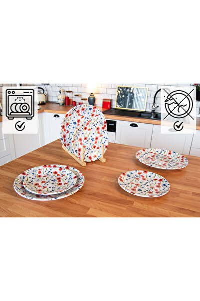 G Gültaş Melamin ve Plastik 4 KİŞİLİK 8 PARÇA MELAMİN KIRILMAZ SERVİS TABAĞI