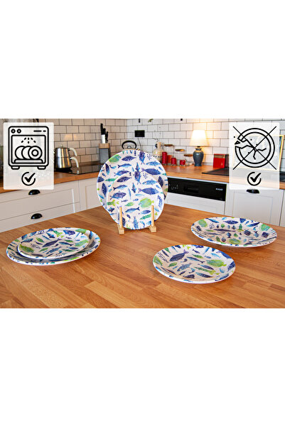 G Gültaş Melamin ve Plastik 4 KİŞİLİK 8 PARÇA MELAMİN KIRILMAZ SERVİS TABAĞI