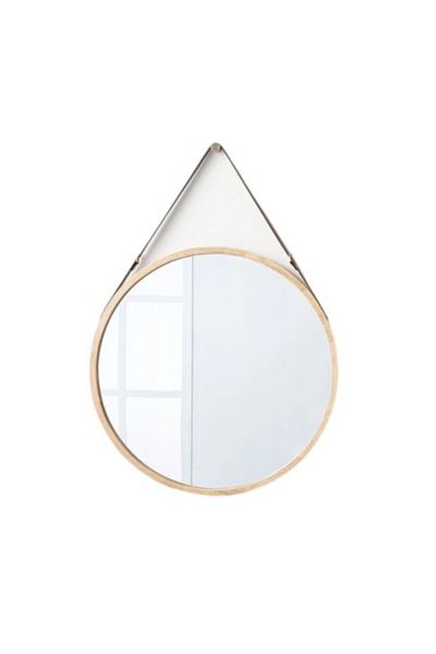 Threshold Wood Mirror with leather Strap Hanger Natural - Threshold™ Designed with Studio McGee