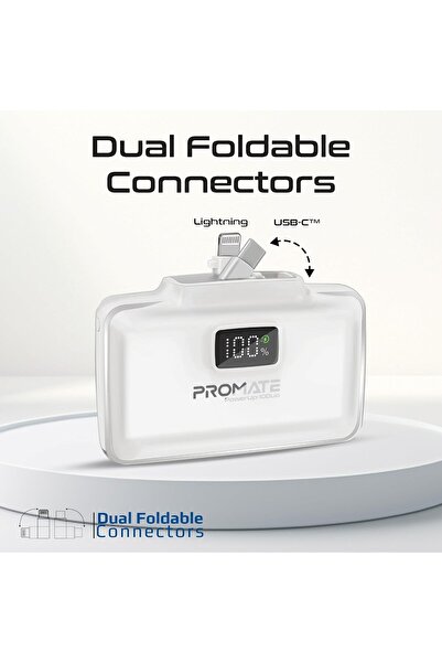 Promate PowerUp-10Duo 10000mAh Portable Power Bank (White)