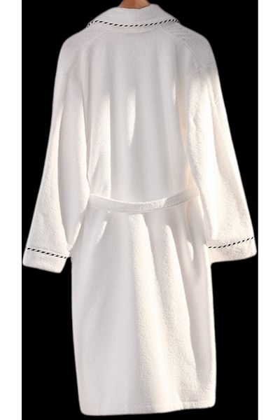 Madame Coco Set halat de baie unisex Jack 100% bumbac Şalyaka – Alb – L/XL Textura moale cu absorbție ridicată