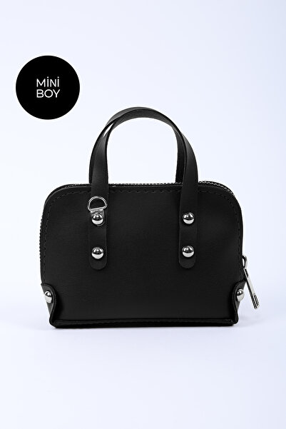 SHAKA Μαύρο Shk224 από συνθετικό δέρμα, μίνι μέγεθος, με φερμουάρ, μονόχωρο, με αλυσίδα. Τσάντα χειρός και ώμου