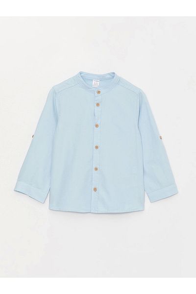 LC Waikiki Lcw Kids Blue Judge Collar Long Sleeve Basic Baby Boy Shirt