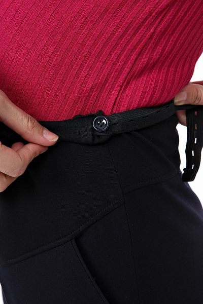 LİYACA Pregnant Pipe Leg Fabric Pants with Adjustable Waist
