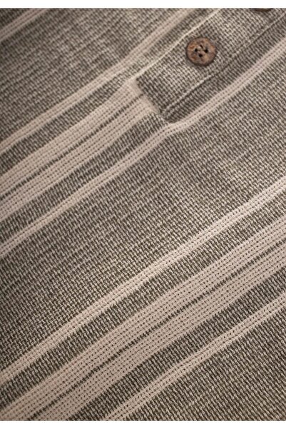 Cigit Oversize Half Placket Shirt 1-7 Years Green