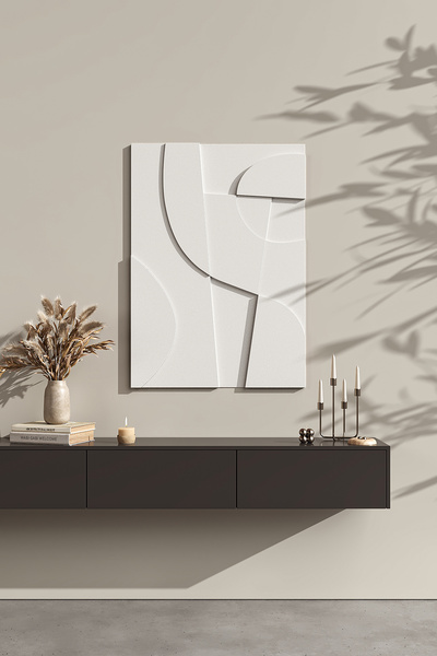 KEIN Bohem Dokulu Dekoratif Kanvas Tablo – Modern 3d Alçı Kabartmalı Duvar Sa...