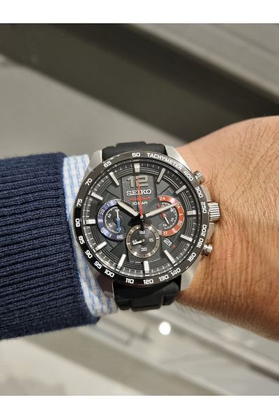Seiko Black Dial Calendar 10 Atm Waterproof Men's Wristwatch