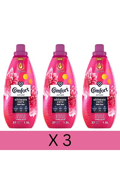 Comfort Concentrated Fabric Softener, Orchid & Musk Scent, Long-Lasting Fragrance, 1.5Lx3