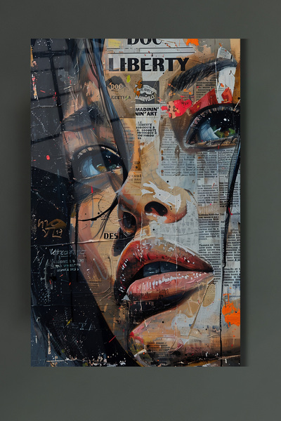 glassartdesign Copertina revistei Fața femeii Tablou de sticlă - Tablou modern