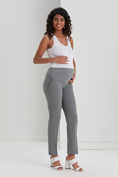 LİYACA HAMİLE BORU PAÇA KUMAŞ PANTOLONU BELİ AYARLANABİLİR