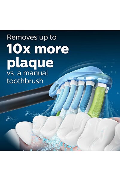Philips Sonicare Genuine C3 Premium Plaque Control Replacement Toothbrush Heads, 4 Brush Heads, Blac