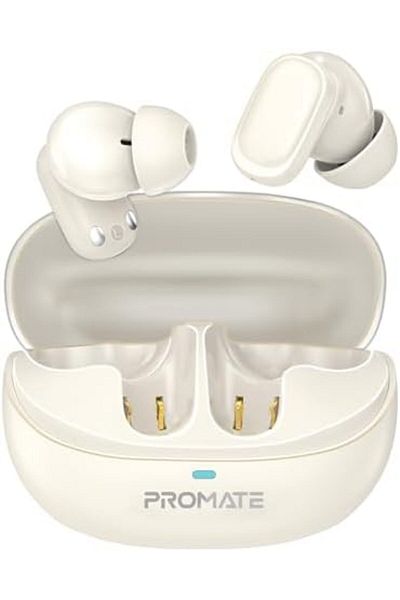 Promate TWS Earbuds With 6Hrs Playtime, HD Microphone for Immaculate Calls, IntelliTouch Controls, I