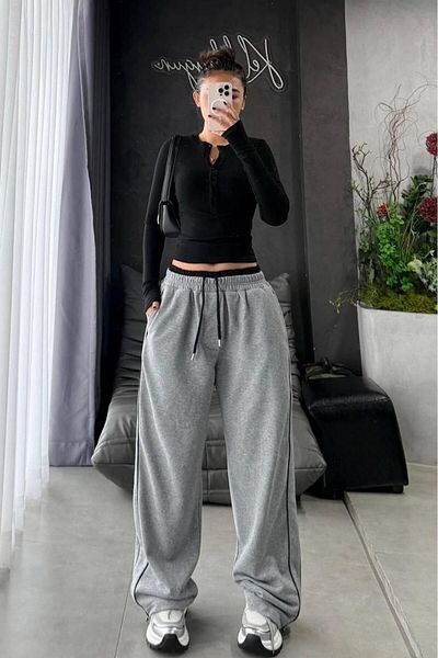 Weekeep Y2K Ribbon Detail Trend Sweatpants/Pants