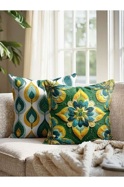 CANİLA Digital Printed Double-Sided Throw Pillow Cover Set Of 2